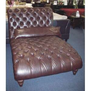  Thomasville Coco Brown Leather Chase Lounge