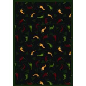 Whimsy Collection Jalapeno Fiesta Onyx Nylon Stainmaster Rug 5.40 x 7 