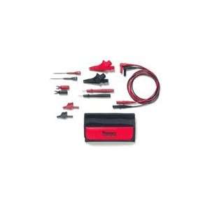 Electrical DMM Test Lead Kit, w/ RT Angle Plugs, CAT III 1000V, 12 Pc 