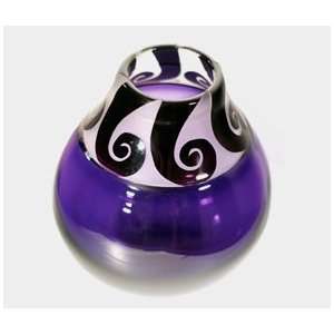 Correia Designer Art Glass, Vase Lilac/Blk joined