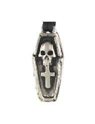 Voodoo Coffin Skull and Cross Amulet Charm Necklace Pendant Wicca 