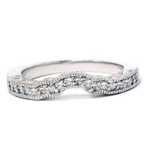   White Gold Vintage Wedding Band Engagement Ring Enhancer 14kt Jewelry