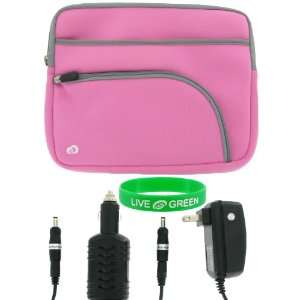   with 12v Car and Wall Charger Adapter   Tri Pocket Pink Electronics