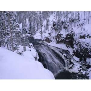  Water Flows Through a Snow Covered Yellowstone National 