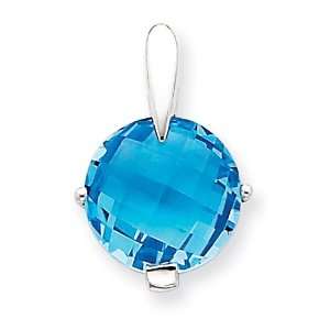    14k Whtie Gold Blue Topaz Pendant West Coast Jewelry Jewelry