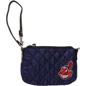  Indians Ladies Navy Blue Wristlet Quilted Purse